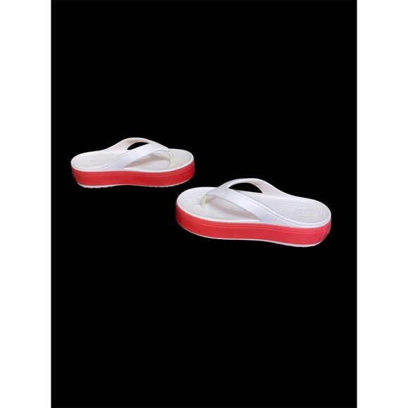 CROCBAND PLATFORM ROUND TOE FLIP FLOPS - LIGHT PINK Sz 6 - Picture 3 of 4